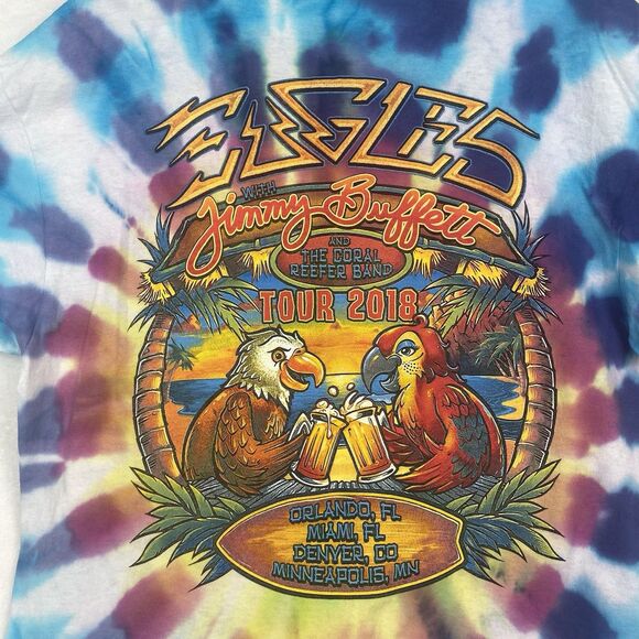 Eagles Jimmy Buffett Graphic Shirt Mens Extra Large Colorful 2018 Tour - Picture 3 of 9